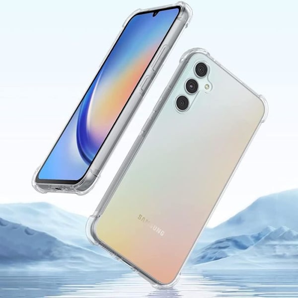 Silikonfodral för Samsung Galaxy A34 5G Skydd 4 hörn Förstärkt TPU högt motstånd