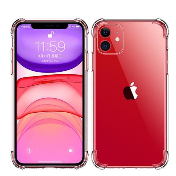 Transparent stötsäkert silikonfodral till Iphone 11 Transparent