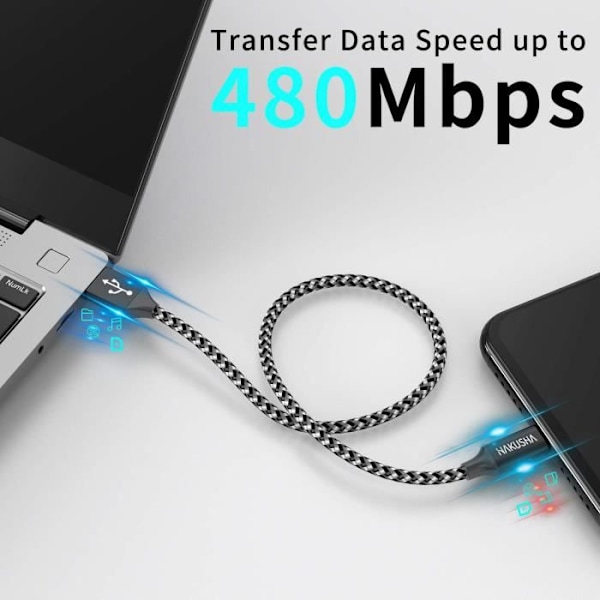 USB Typ C-kabel 1M-3.3FT 3A Snabbladdningsladdare Typ C Nylonflätad laddarekabel för Samsung Galaxy S20 S8 S9 S10 S20[618]