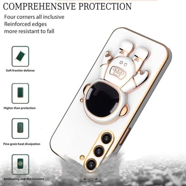 Coque - BOOLING - för Samsung Galaxy A05s - Stötsäker - Hybrid Silikon - 3D Astronaut Stöd Vit