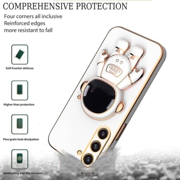 Fodral till Samsung Galaxy A05s (inte för A05) - Vit - Stötsäkert silikonfodral med dold stativ 3D Astronaut Design