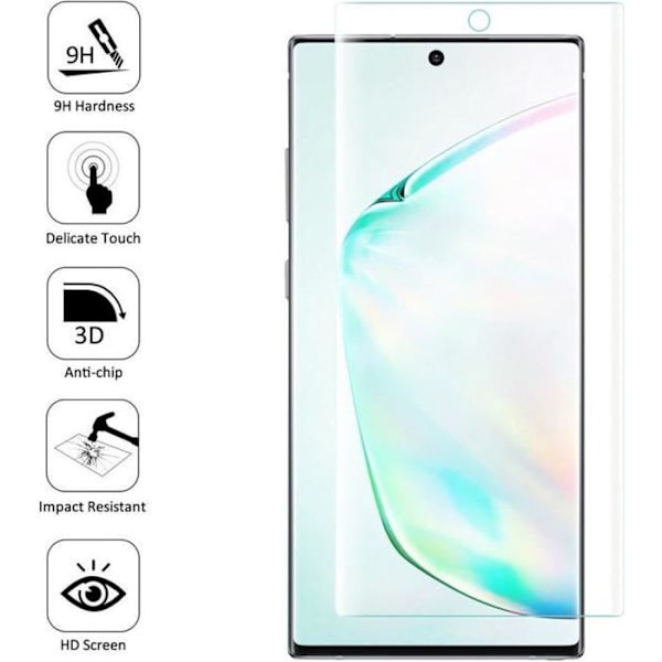 För Samsung Galaxy Note10+ Plus/ Note 10 Pro/ Note10+ 5G: 1 böjd kant, helskärmshärdat glasfilmbeständig - TRANSPARENT TRANSPARENT