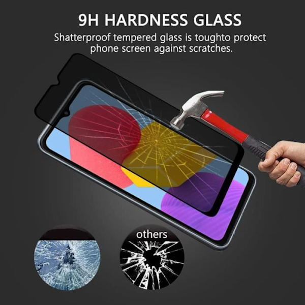3 antispionhärdade glasögon för Samsung Galaxy M13 4G-M23 5G-M33 5G - Svart Svart
