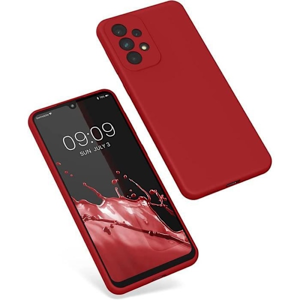 Fodral till Samsung A33 5G - Hög motståndskraftig mjuk silikon Precise Cutting Röd Röd