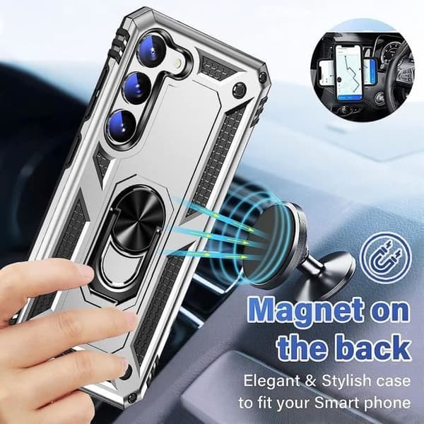 Coque för Samsung Galaxy S23 FE - Silver - Förstärkt Stöttålig - 360° Stöd Silver