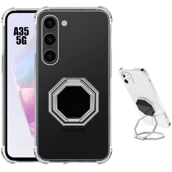 Mobilskal - BOOLING - för Samsung Galaxy A35 5G - Silikon - Transparent - Stöttålig Grå