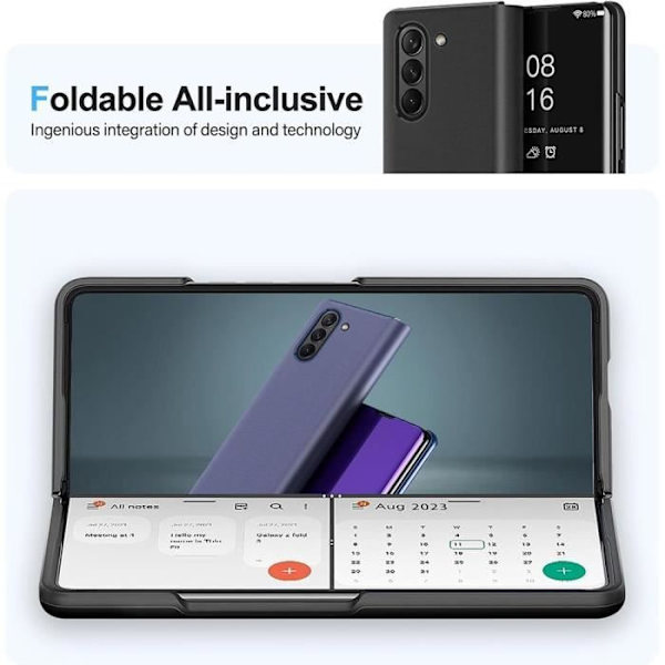 Coque - Samsung - Galaxy Z Fold 6 - Fram- och Baksidan Skydd - Stödfunktion - Svart Svart
