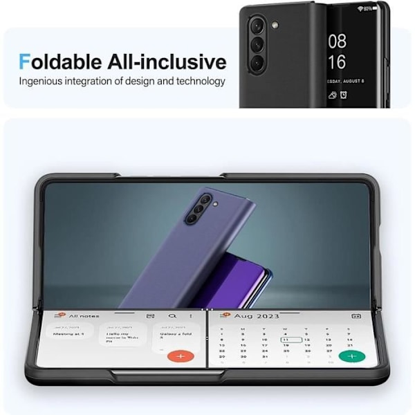 Fodral till Samsung Galaxy Z Fold 6, Smart View Fram- och bakskydd Svart