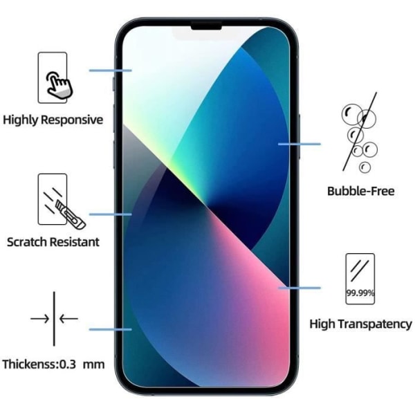 [3 styk] Hærdet glas til iPhone 13 mini (5,4") Gennemsigtig skærmbeskyttelsesfilm