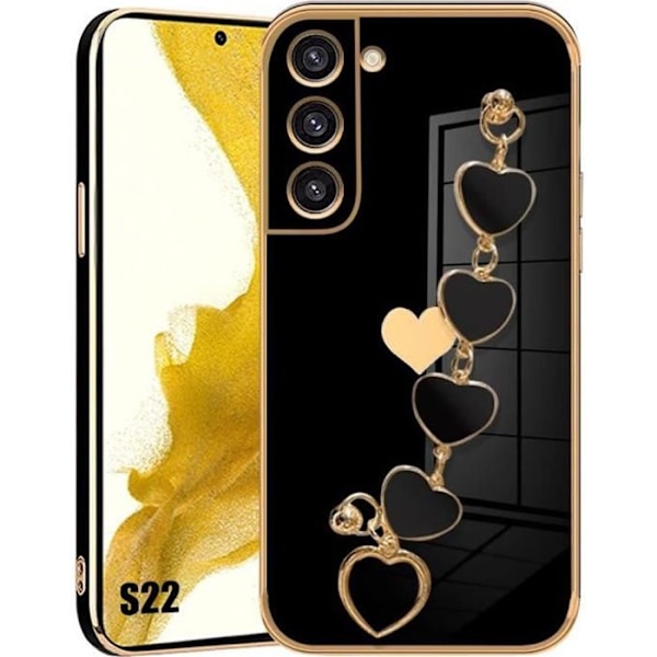 Skyddande Fodral - BOOLING - Samsung Galaxy S22 - Lyxig Effekt - Rep-Resistent - Ultra Slim Svart