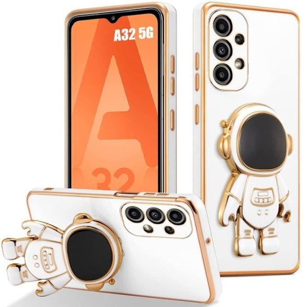 Fodral till Samsung Galaxy A32 5G - BOOLING - Space Man - Vit - Silikon - Stötsäker med stöd Vit