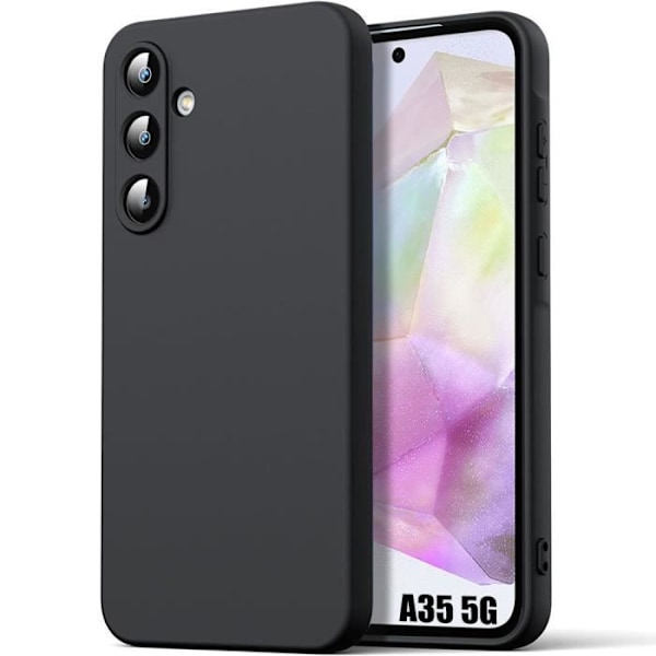 Fodral till Samsung Galaxy A35 5G - Silikon Matt Skydd Ultra Slim Soft - Svart