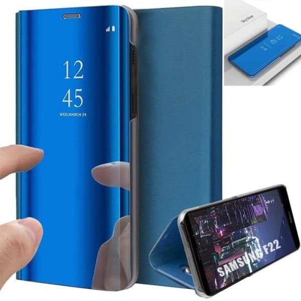 Fodral för Samsung F22 (6,4") Trendig design spegeleffekt Anti-chock förstärkt skydd Blå Blå