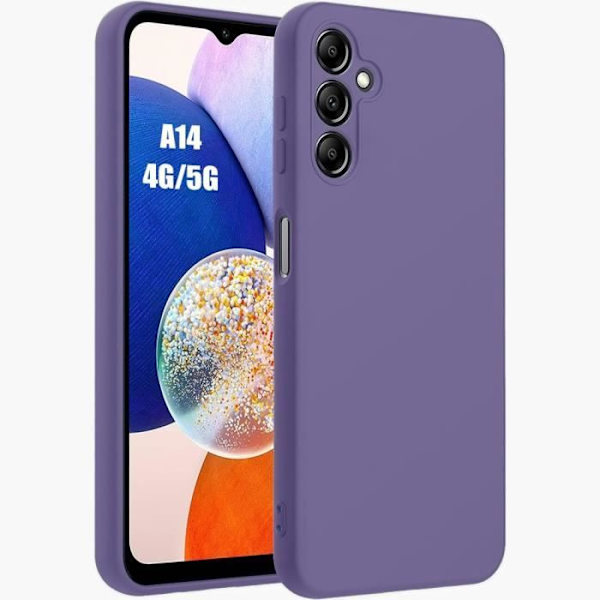 Coque Silikon - Samsung - Galaxy A14 5G - Ultra Slim - Mjuk - Mörk Lila Matt Mörklila