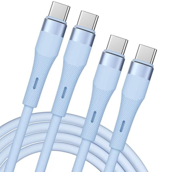 2 USB-C till USB-C-kabel 60W snabbladdning för Samsung Galaxy A16 A15 A14 A25 A35 A55 A05s A36 - 1 meter blå Blå