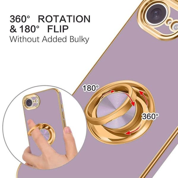 Siliconfodral - BOOLING - för iPhone 17e - Stötsäker Slim med Ring - Lila Violett