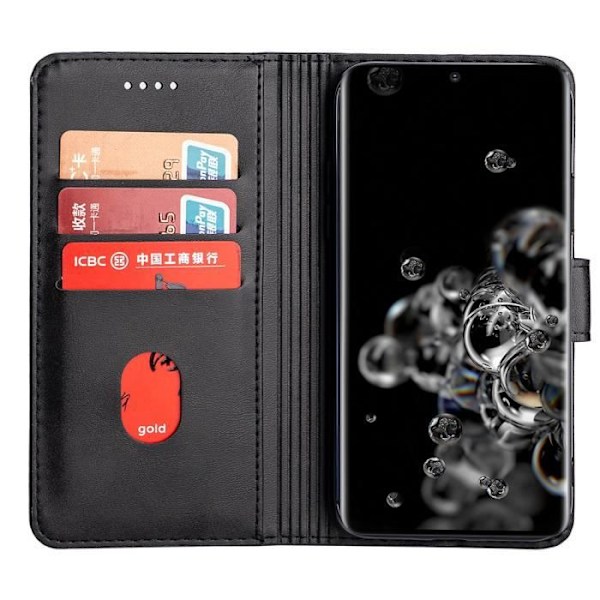 Fodral till Samsung Galaxy S20 Ultra - Svart - PU-läder - Magnetisk - Flip - Skyddande Svart