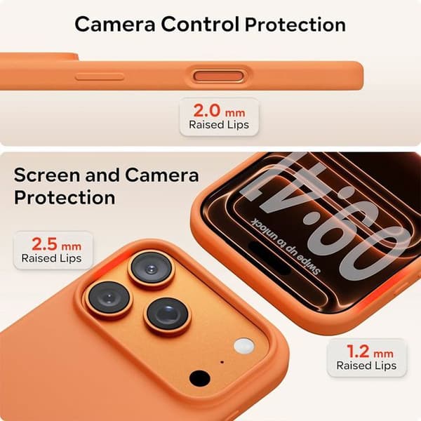 Stötsäker skal - BOOLING - för iPhone 17 Pro - Ultra tunt silikon skydd - Orange Orange
