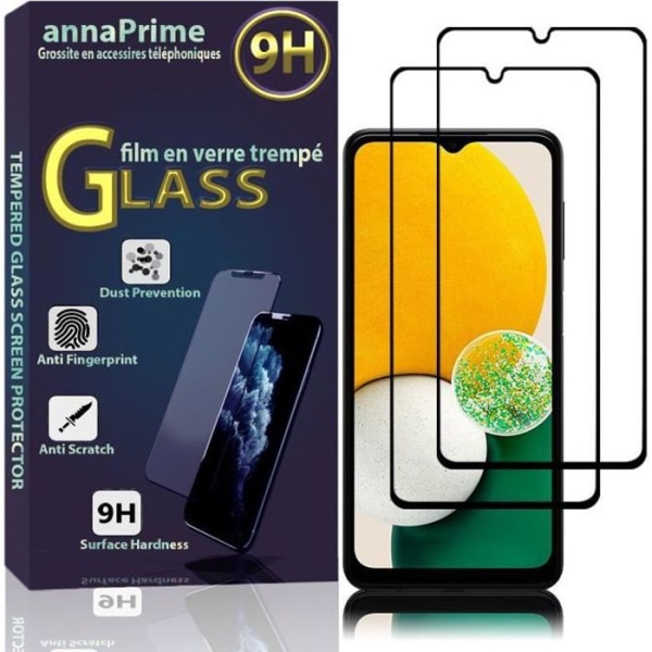 VCOMP® för Samsung Galaxy A13 5G 6,5": paket - 2-pack helfärgsskärm skärmskydd i härdat glas - SVART