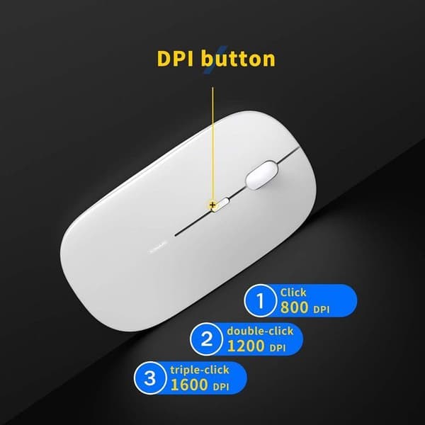 Bluetooth-mus - BOOLING - Kompatibel med iPad, Tablet, Macbook, Dator - Vit Vit
