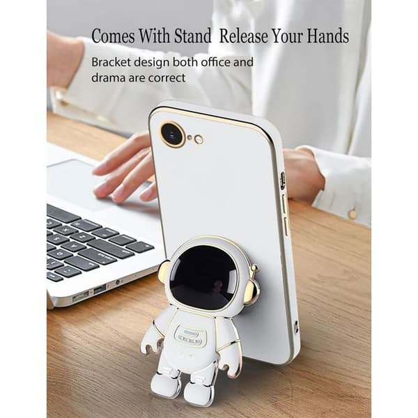 Skydds skal - BOOLING - för iPhone 16e - Stöttålig silikon - Astronaut stöd - Vit Vit