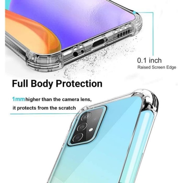 Taske til Samsung A52 5G - PROSHOP - Høj modstands Anti-Shock Transparent Taske 4 hjørner Transparent