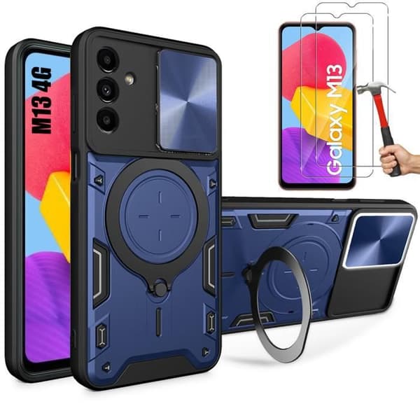 Mobilskal - BOOLING - Samsung Galaxy M13 - Helt skydd - Stötsäker - Repfria marinblå