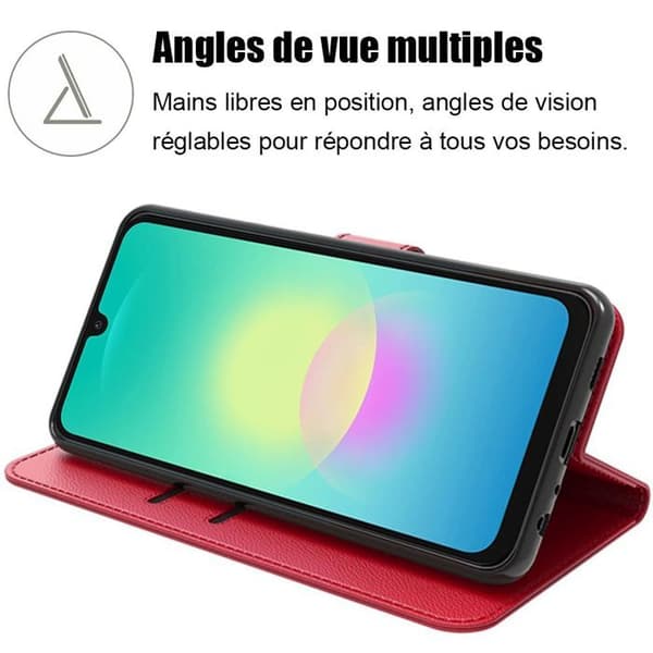 Skyddsfodral för Samsung Galaxy A18 5G/4G, Rep- och Stötsäker Läderlook - Röd Röd