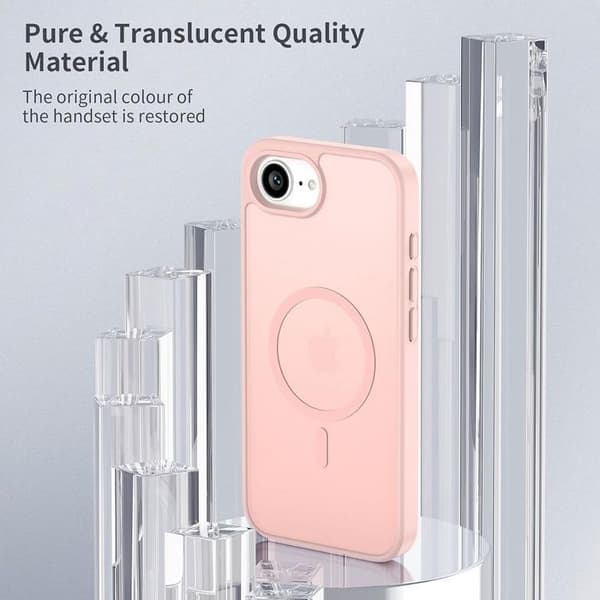 Coque för iPhone 16e - BOOLING - Hård skydd - Rosé - 2 Härdade glas - Stötsäker Rosa