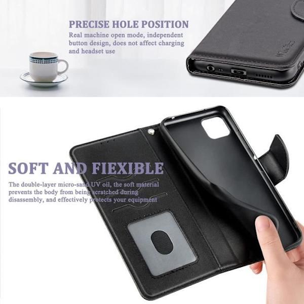 Coque - Luxe - Samsung Galaxy A22 5G - Full Protection - Mjuk - Syntetiskt läder PU Svart