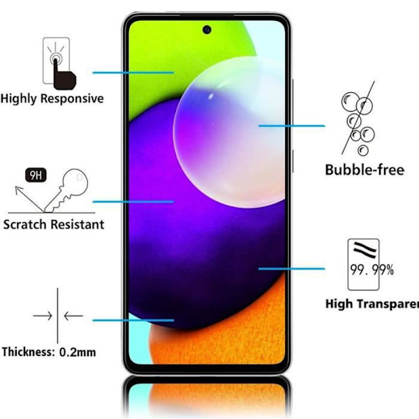 VCOMP® för Samsung Galaxy A72 6.7": Set - 2-Pack Full Color Screen Skärmskydd i härdat glas - SVART SVART