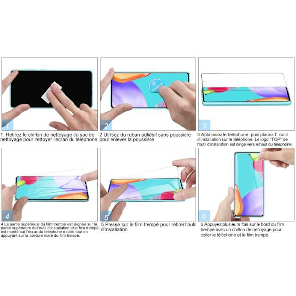 Set med 3 st härdat glas för Samsung Galaxy A72 4G/5G 6,7" skärmskydd Ultra-resistent Anti-friktion splittringssäker Ultra-Slim