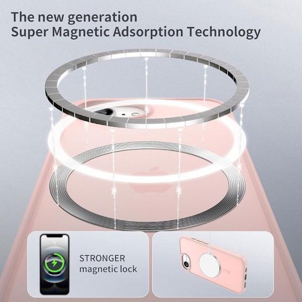 Skydd för iPhone 16 - BOOLING - Hård Stötresistent - Repfria - Rosa - Med Magnetring Rosa