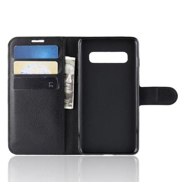 Fodral Cover Coque För Samsung Galaxy S10 6.1 Black Wallet PU Läder Flip Fodral Cover svart