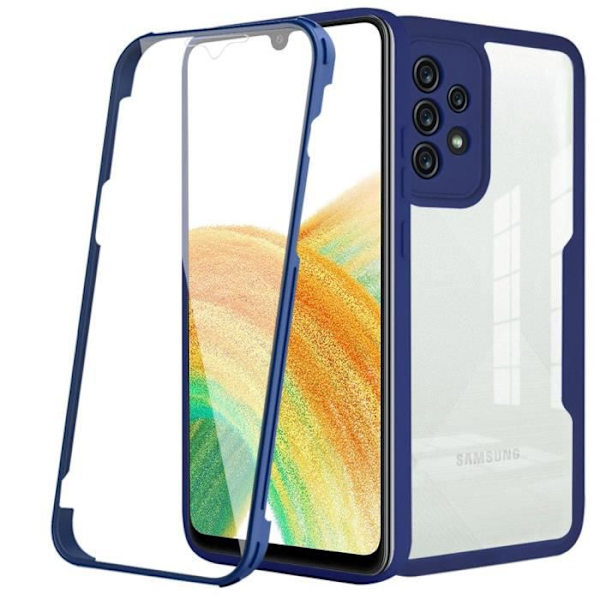 Fodral för Samsung A33 5G (6,4 tum) Marinblå helkropp 360 graders skydd Förstärkt kant mot repor, styvt