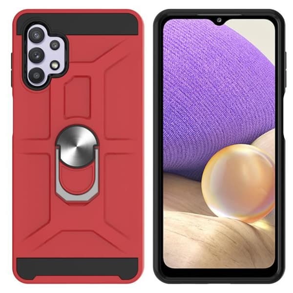 Coque - Samsung - Galaxy A32 5G - Stötsäker - Repellerande - Röd Ringställning Röd