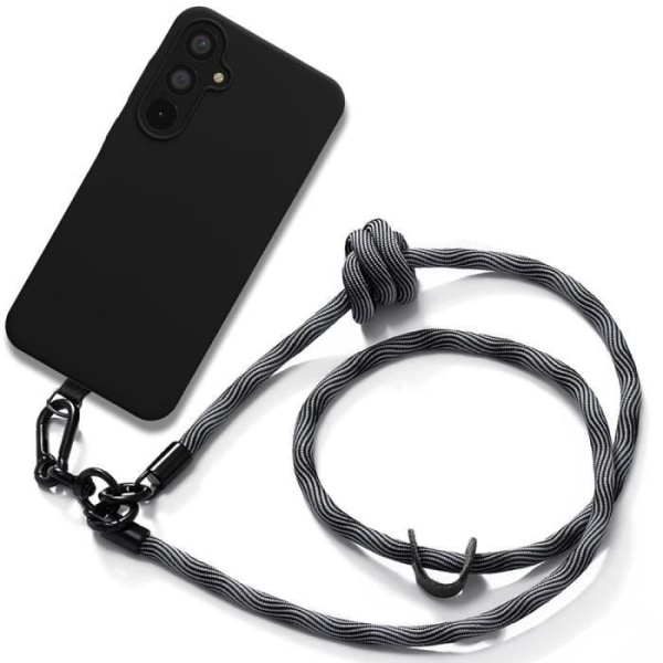 Skyddsskal - BOOLING - Samsung Galaxy A55 5G - Mjuk i silikon - Avtagbar snodd - Stötsäker Mörkgrå