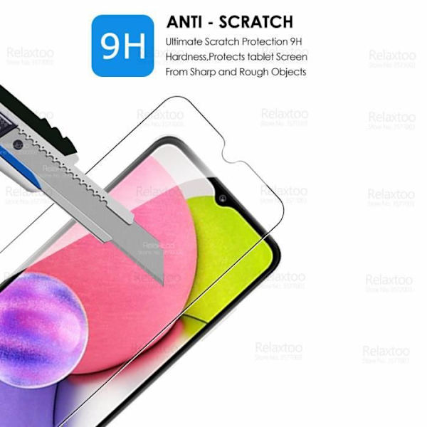 2 st En Härdat Glas För Samsung Galaxy A03s Skärmskydd Samsung UNE 03 s A03 S A23 A13 A53 A73 2 Stycken -AW