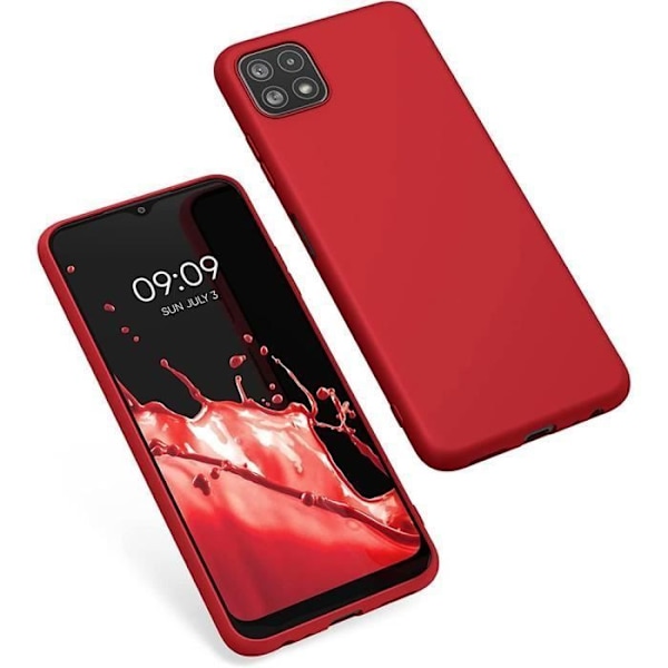 Rött skyddsfodral för Samsung Galaxy A22 5G - BOOLING - Mjukt - Matt - Silikon Röd