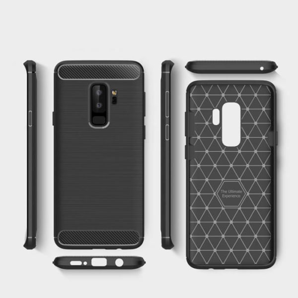 Skal till Samsung Galaxy S9 Plus. Fodral Gel Elite Carbon Black - German Tech®