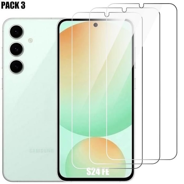 BOOLING Skärmskydd i härdat glas för Samsung Galaxy S24 FE - 3-pack - Ultratunn och stötsäker Transparent