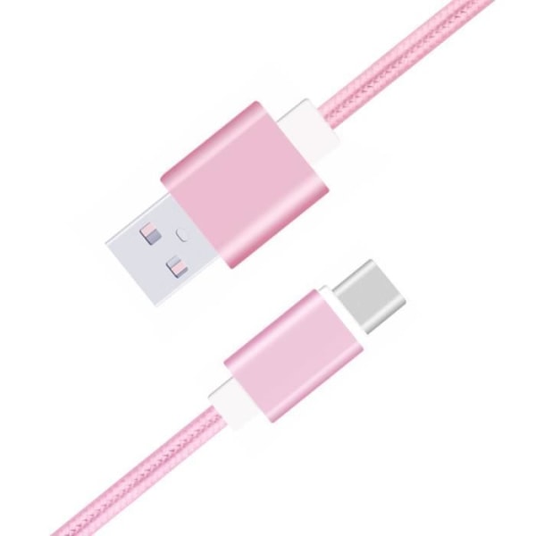 Typ C-kabel för Samsung Galaxy A52 5G flätad nylon 1,3 meter snabb synk-laddning-dataöverföring - ROSA Rosa