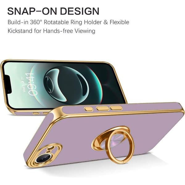 Siliconfodral - BOOLING - för iPhone 17e - Stötsäker Slim med Ring - Lila Violett
