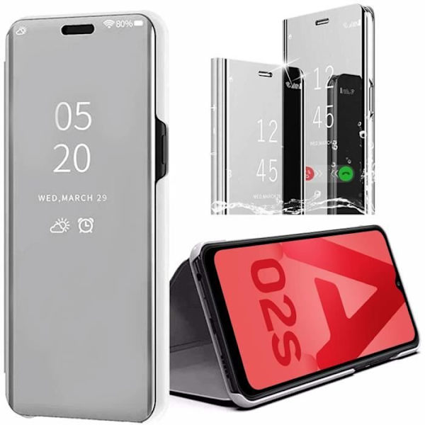 Skyddsfodral för Samsung Galaxy A02S (6,5") - PROSHOP - Spegeleffekt - Silver - Smart Case Silver