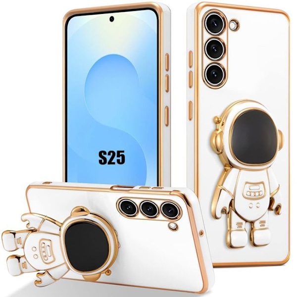 "Mobilskal för Samsung Galaxy S25, Stöttålig TPU Anti-Rip Vit med Astronaut Stöd" Vit