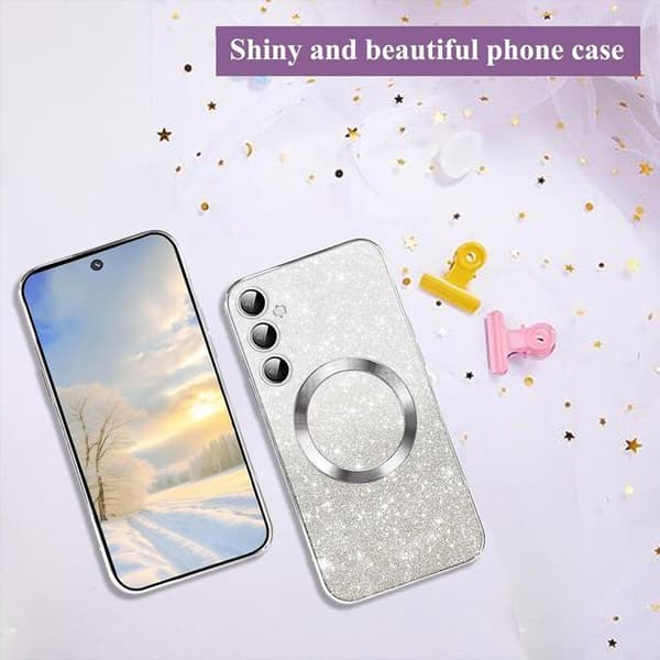 Siliconfodral - BOOLING - för Samsung Galaxy A57 5G - med magnetring - Silver Silver