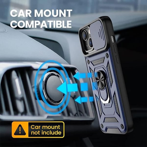 Coque - BOOLING - för iPhone 14 Plus - Stötresistent - Rotationsstöd - Mörkblå marinblå