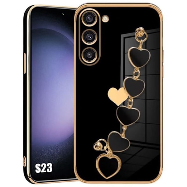 Skyddande skal - Samsung - Galaxy S23 - Svart Silikon - Lyxeffekt - Stötsäker Svart