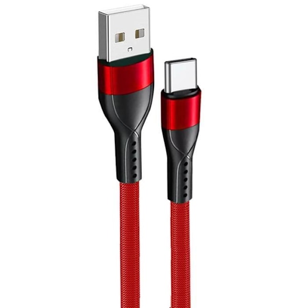 Snabb USB-C Nylonkabel för Google Pixel 9 - 9 Pro - 8 - 8a - 8 Pro - 7 - 7a - 7 Pro - 6 - 6 Pro - 6a - 1 Meter Röd Röd