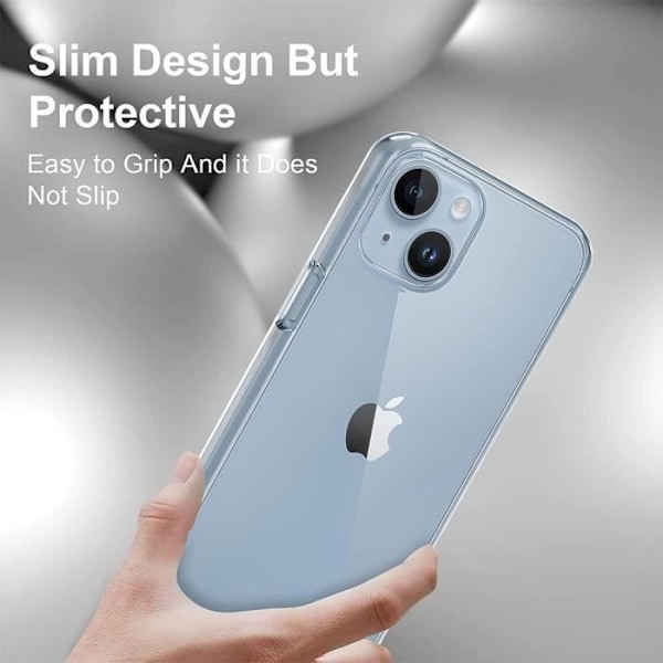 Skyddsskal - BOOLING - för iPhone 15 - Högmotståndssilikon - Mjuk - Transparent Transparent